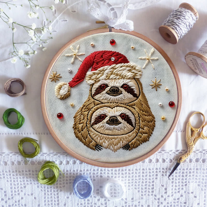 Rubbyoo Embroidery Kit-  Christmas Sloth - image 3