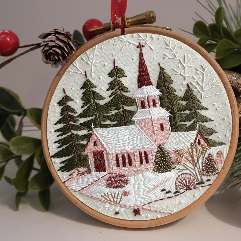 Rubbyoo Embroidery Kit-  Winter Church - image 1