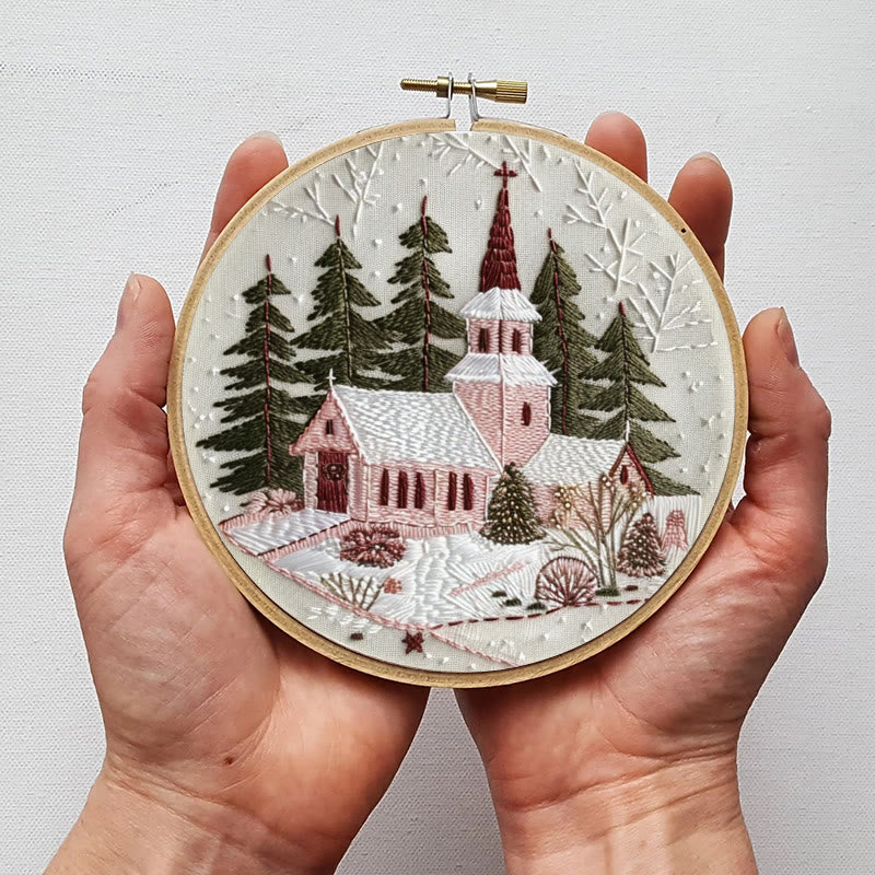 Rubbyoo Embroidery Kit-  Winter Church - image 2