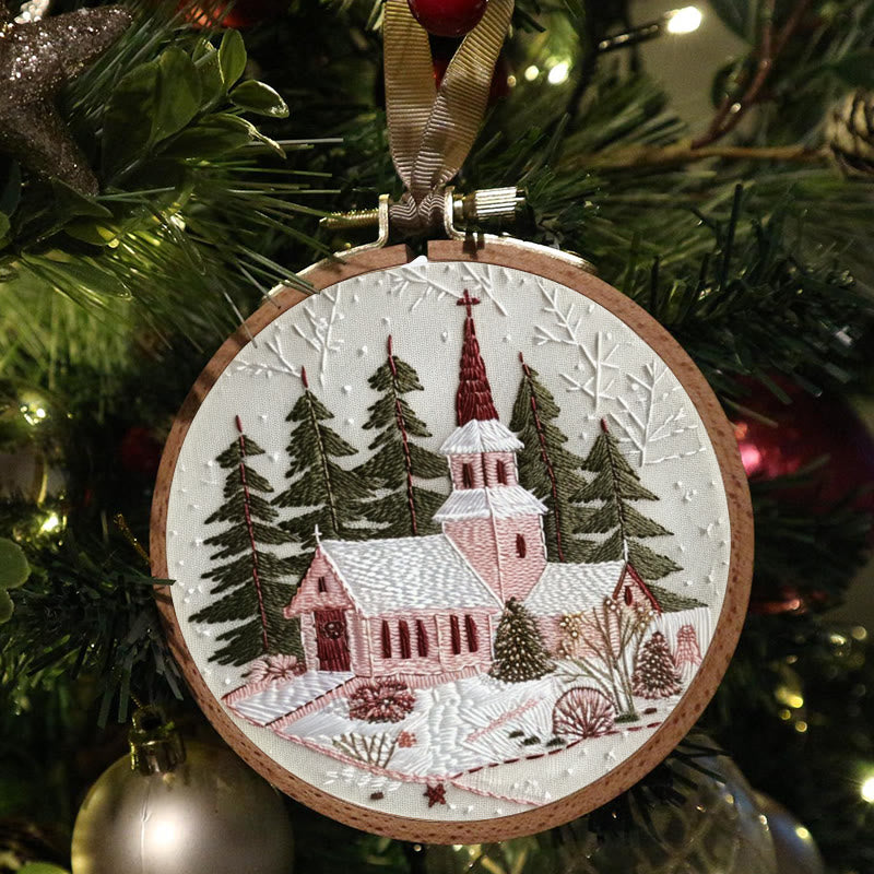 Rubbyoo Embroidery Kit-  Winter Church - image 5