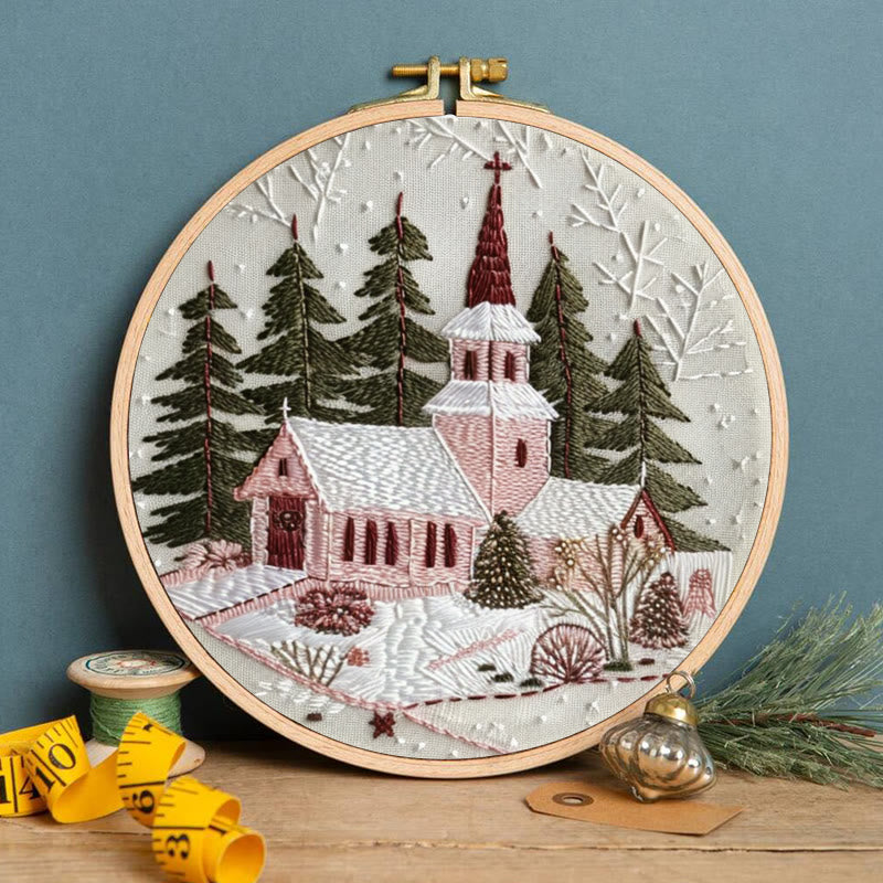 Rubbyoo Embroidery Kit-  Winter Church - image 6
