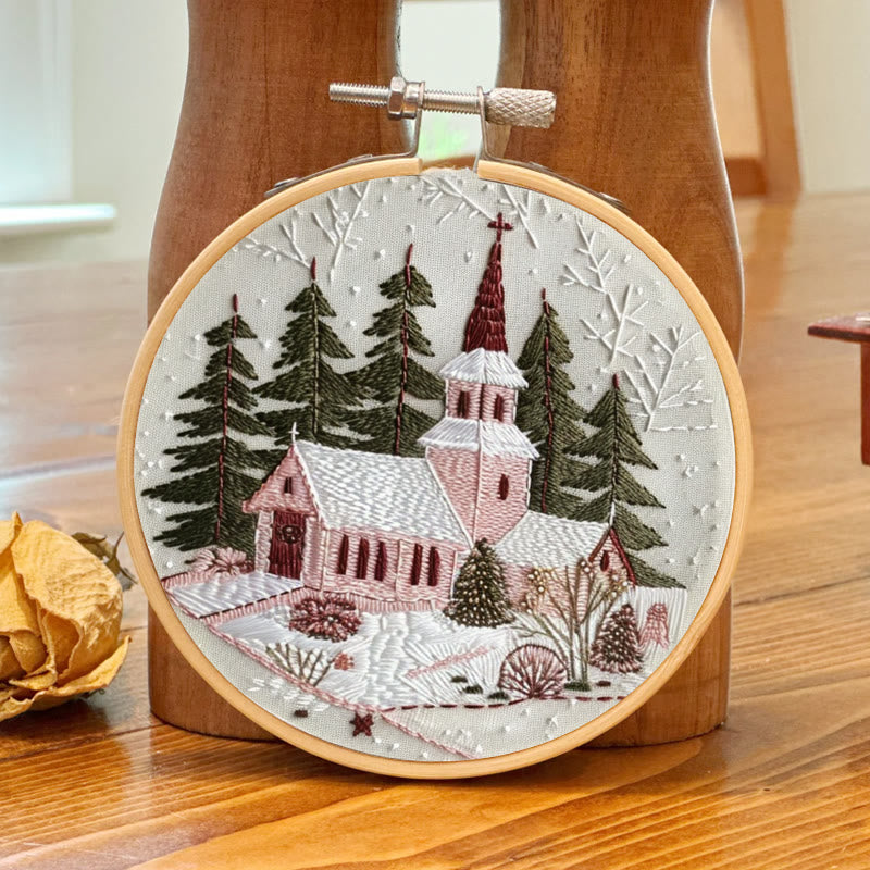 Rubbyoo Embroidery Kit-  Winter Church - image 7