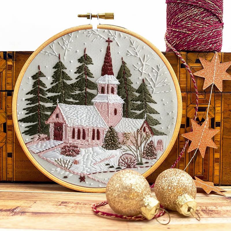 Rubbyoo Embroidery Kit-  Winter Church - image 8