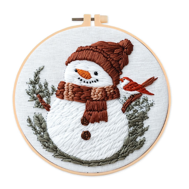 Rubbyoo Embroidery Kit- Snowman With Bird - image 0