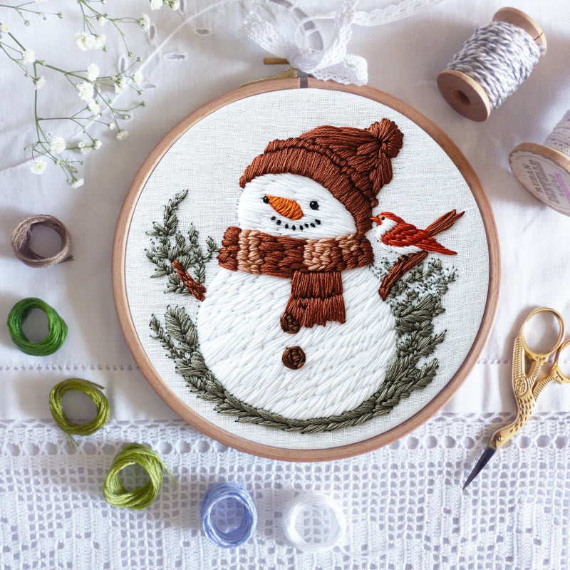 Rubbyoo Embroidery Kit- Snowman With Bird - image 5