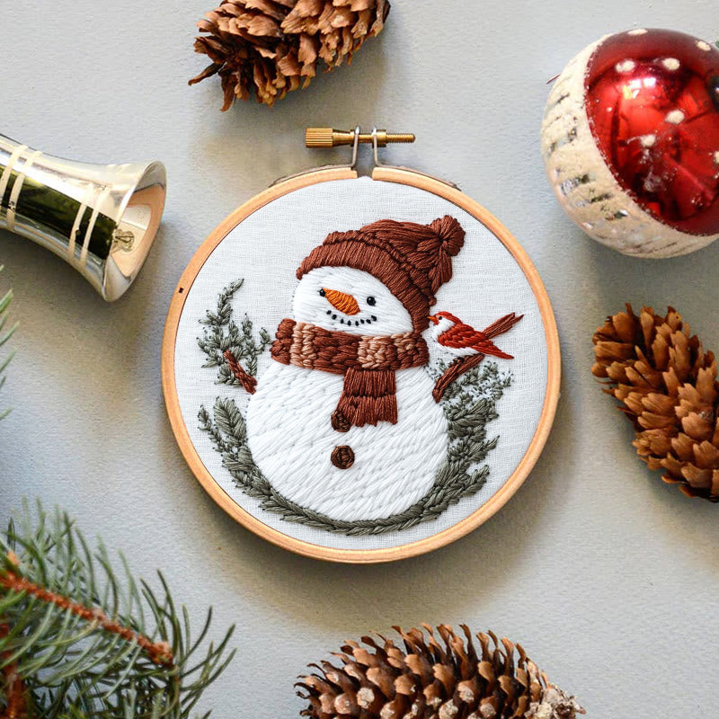 Rubbyoo Embroidery Kit- Snowman With Bird - image 3