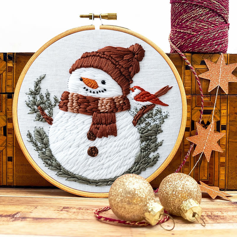 Rubbyoo Embroidery Kit- Snowman With Bird - image 8