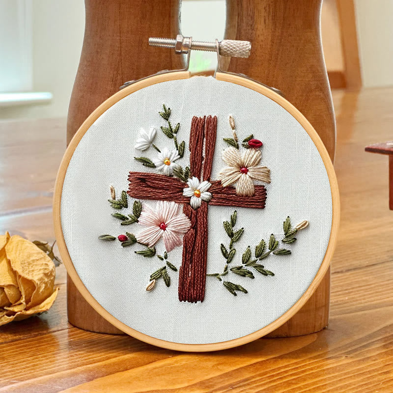Rubbyoo Embroidery Kit- Floral Cross 2 - image 3