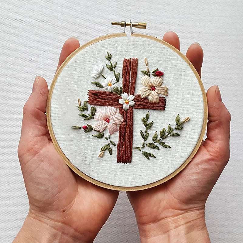 Rubbyoo Embroidery Kit- Floral Cross 2 - image 4