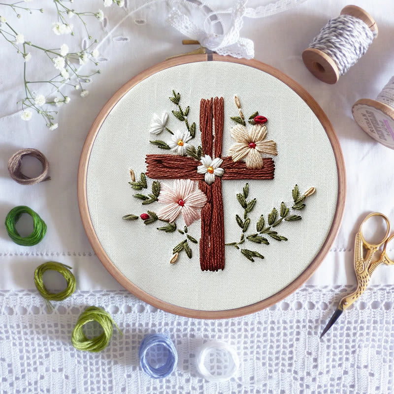 Rubbyoo Embroidery Kit- Floral Cross 2 - image 5