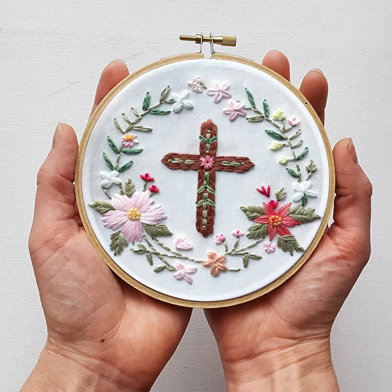 Rubbyoo Embroidery Kit- Floral Cross - image 3