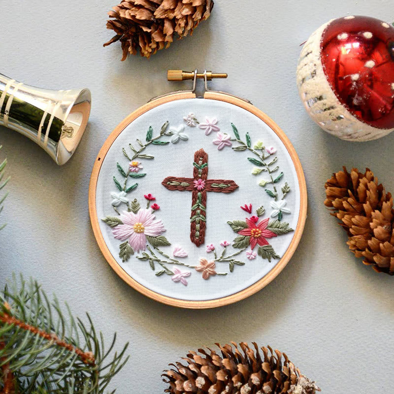 Rubbyoo Embroidery Kit- Floral Cross - image 4