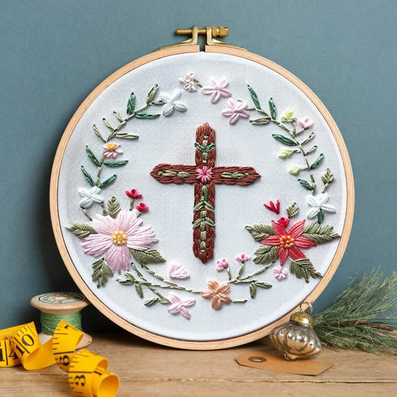 Rubbyoo Embroidery Kit- Floral Cross - image 2