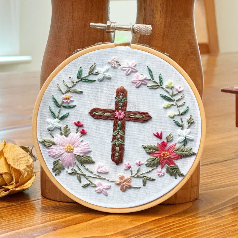 Rubbyoo Embroidery Kit- Floral Cross - image 6