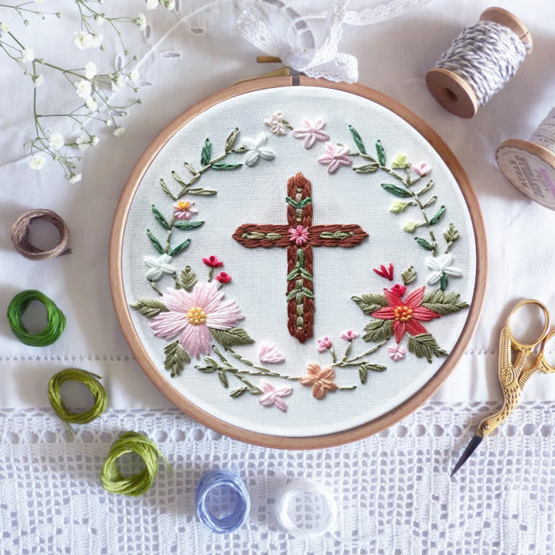 Rubbyoo Embroidery Kit- Floral Cross - image 7