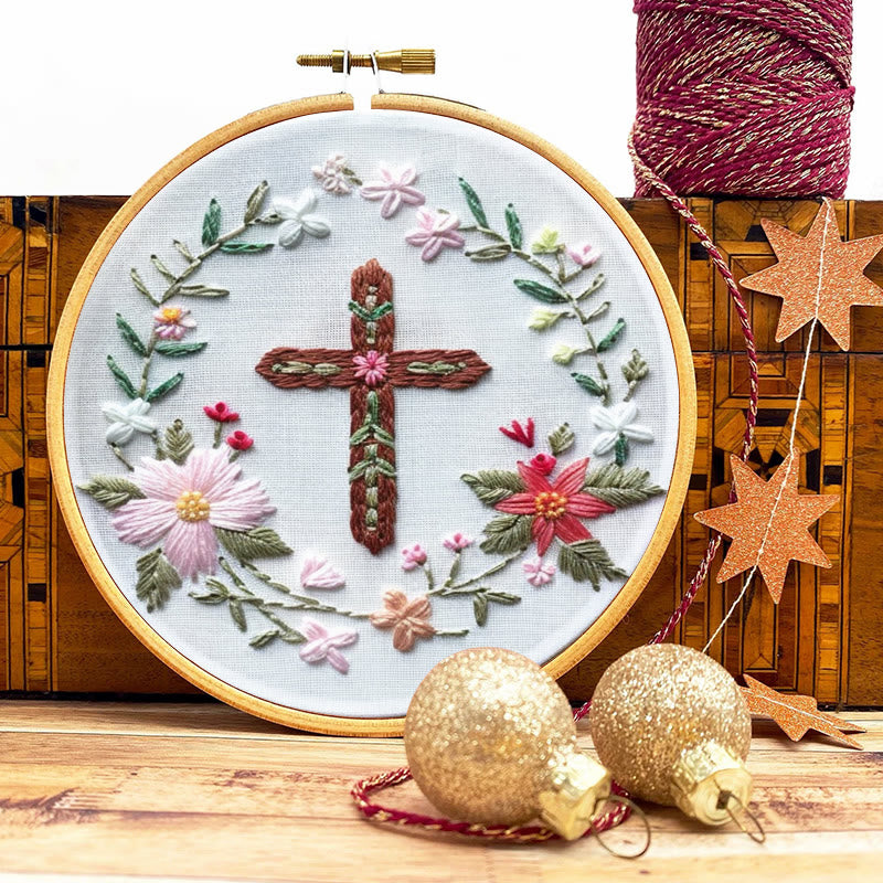 Rubbyoo Embroidery Kit- Floral Cross - image 8