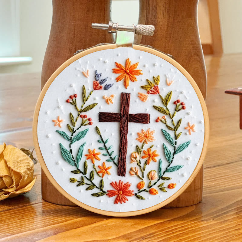 Rubbyoo Embroidery Kit- Floral Cross 3 - image 4