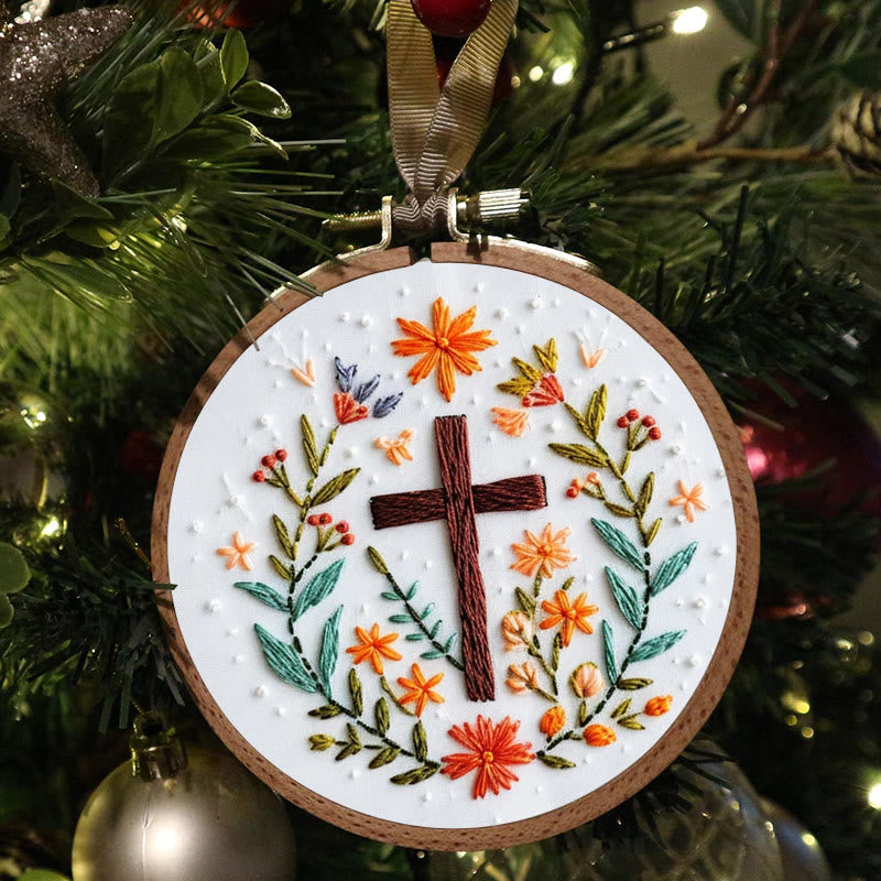 Rubbyoo Embroidery Kit- Floral Cross 3 - image 3