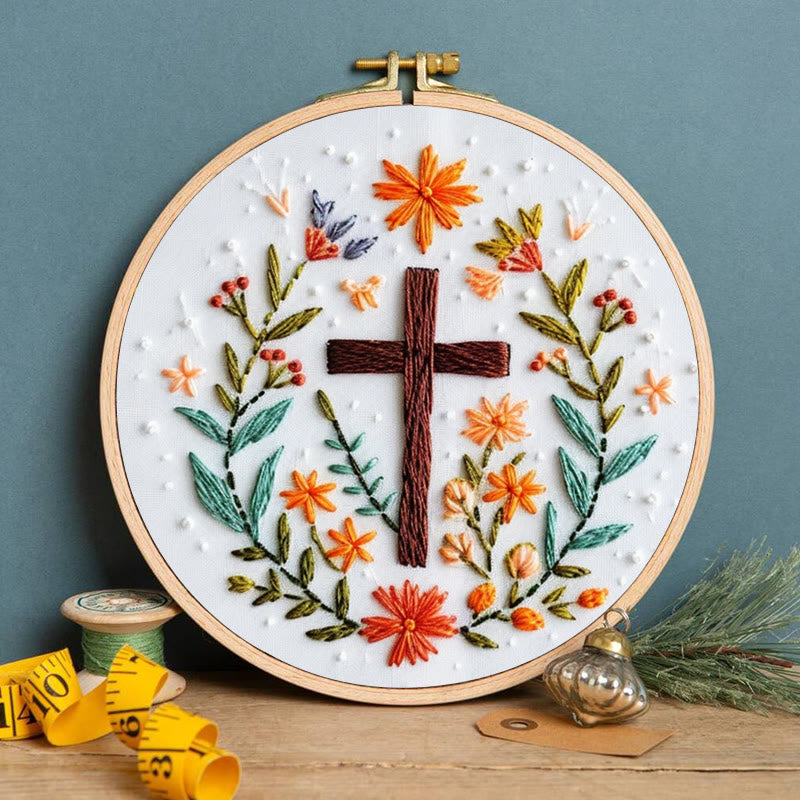 Rubbyoo Embroidery Kit- Floral Cross 3 - image 2
