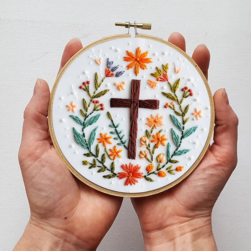 Rubbyoo Embroidery Kit- Floral Cross 3 - image 6