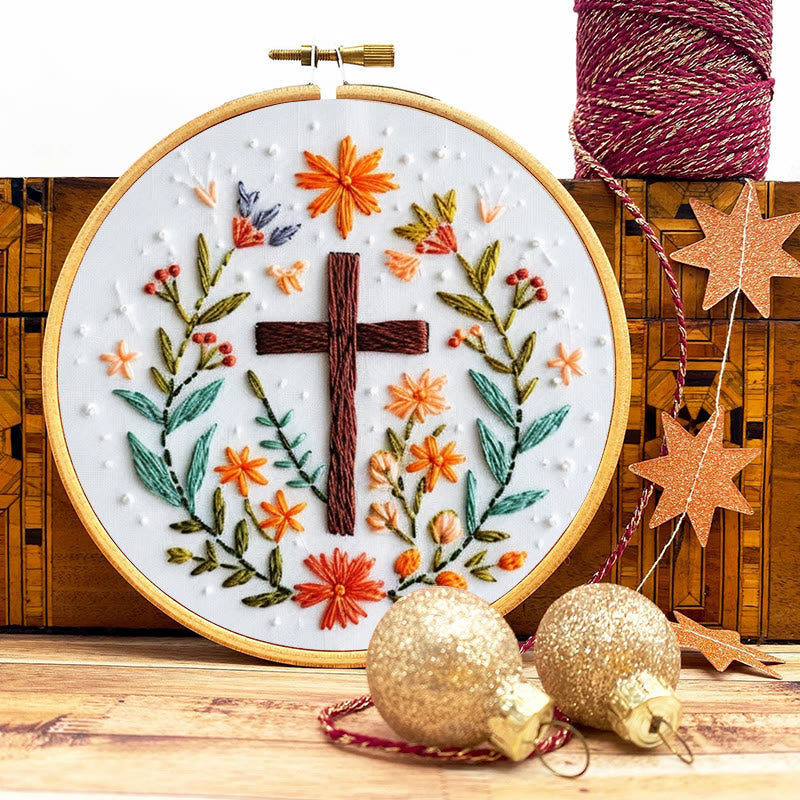 Rubbyoo Embroidery Kit- Floral Cross 3 - image 8