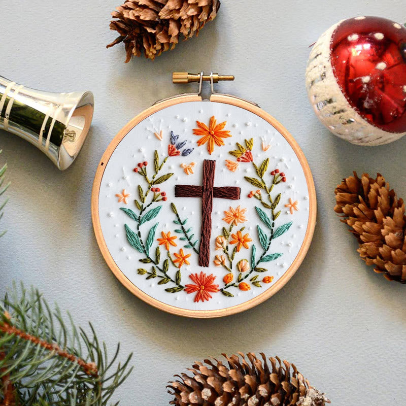 Rubbyoo Embroidery Kit- Floral Cross 3 - image 7