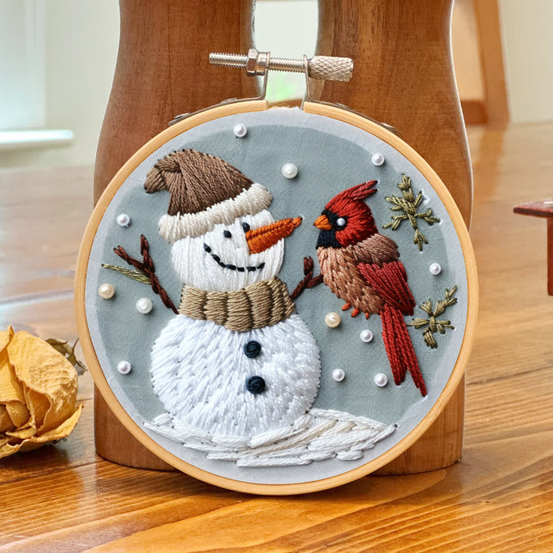 Rubbyoo Embroidery Kit-  Snowman With Bird 2 - image 1