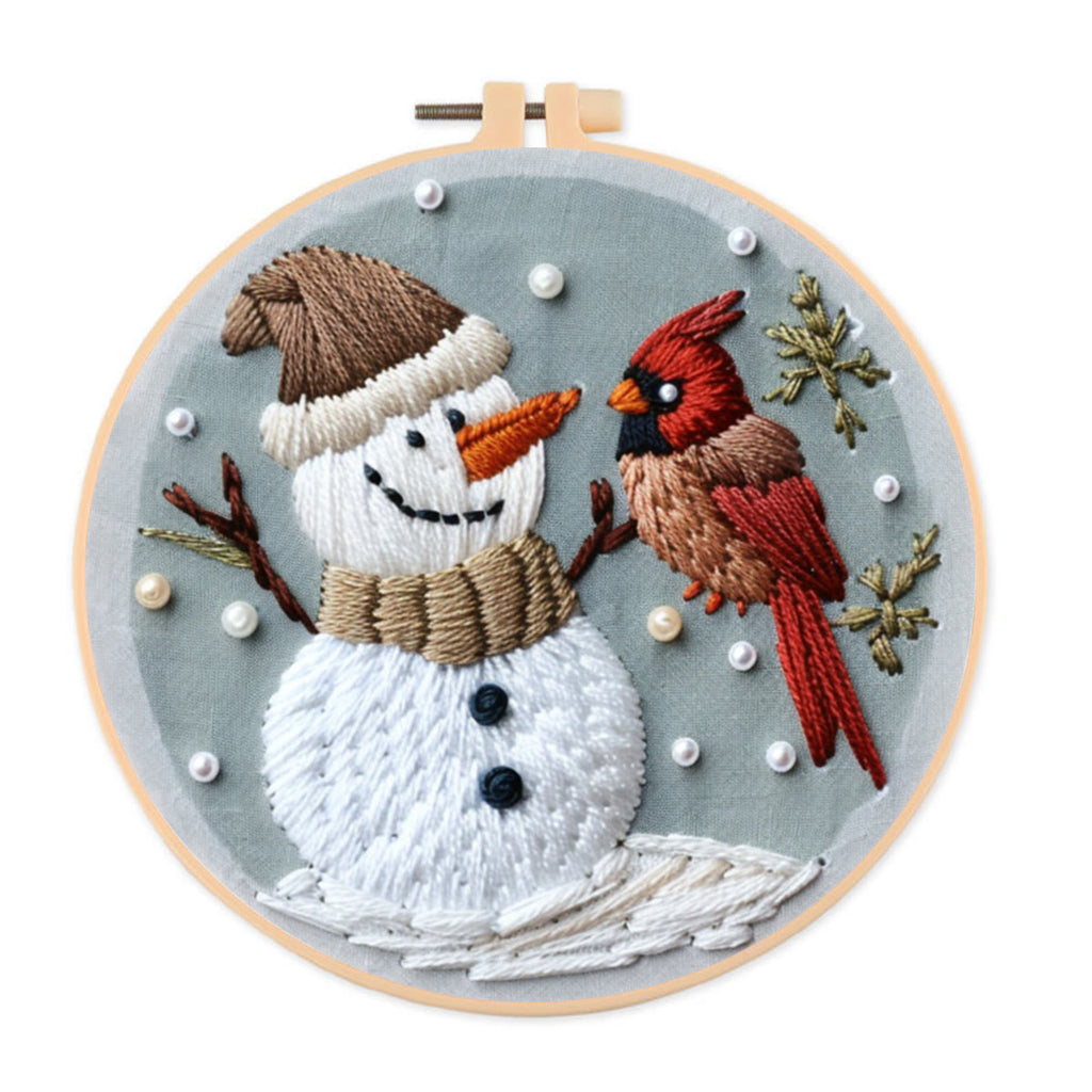 Rubbyoo Embroidery Kit-  Snowman With Bird 2 - image 0