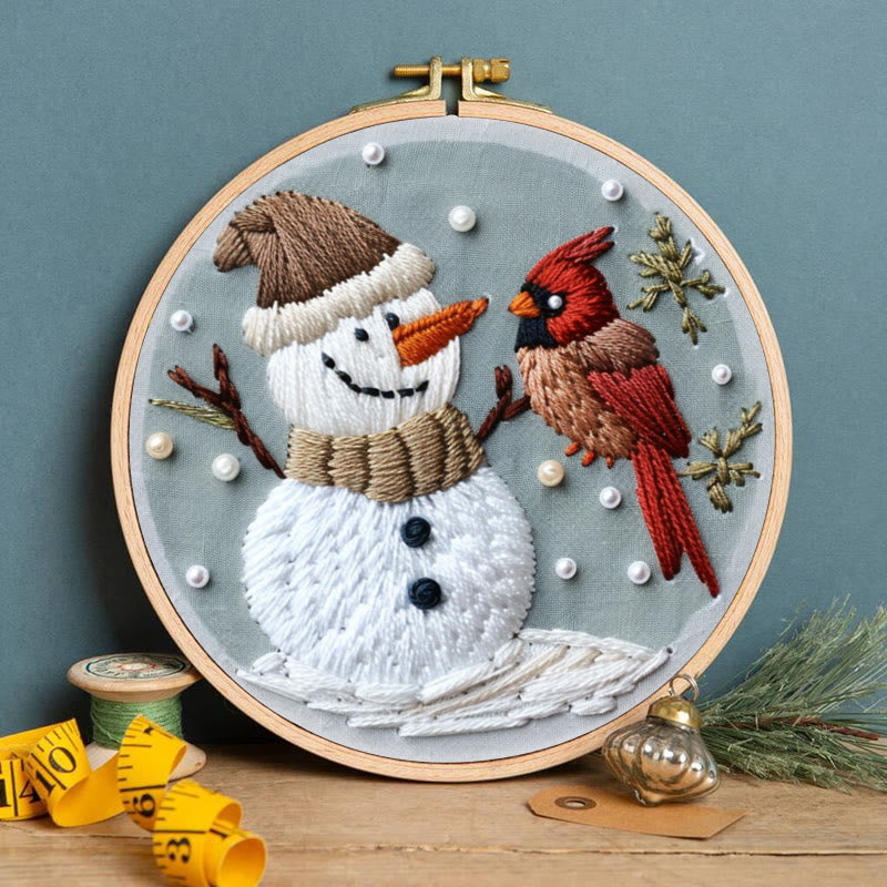 Rubbyoo Embroidery Kit-  Snowman With Bird 2 - image 3