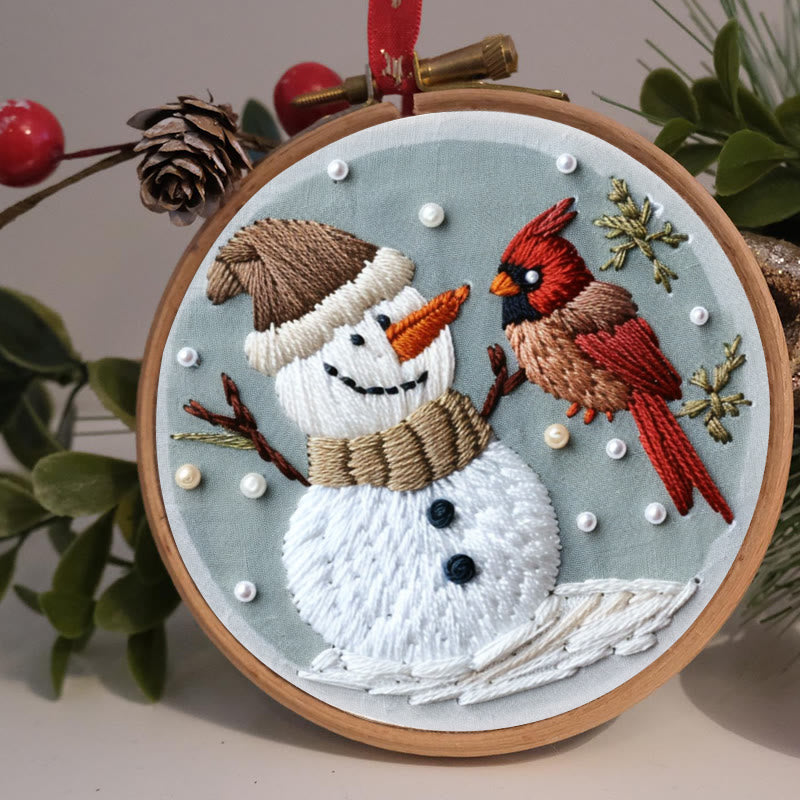 Rubbyoo Embroidery Kit-  Snowman With Bird 2 - image 2