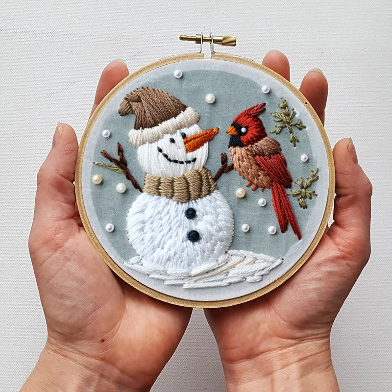 Rubbyoo Embroidery Kit-  Snowman With Bird 2 - image 4