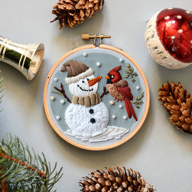 Rubbyoo Embroidery Kit-  Snowman With Bird 2 - image 5
