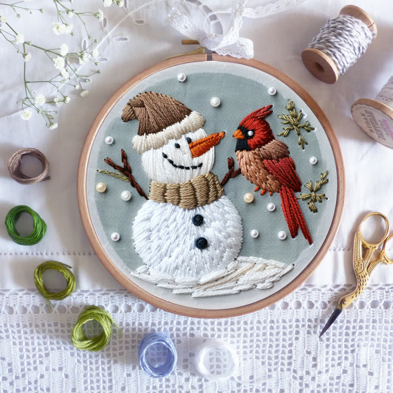 Rubbyoo Embroidery Kit-  Snowman With Bird 2 - image 7