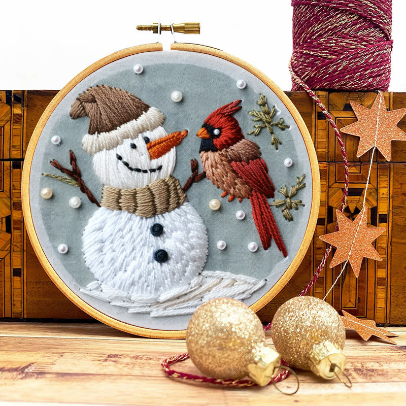 Rubbyoo Embroidery Kit-  Snowman With Bird 2 - image 8
