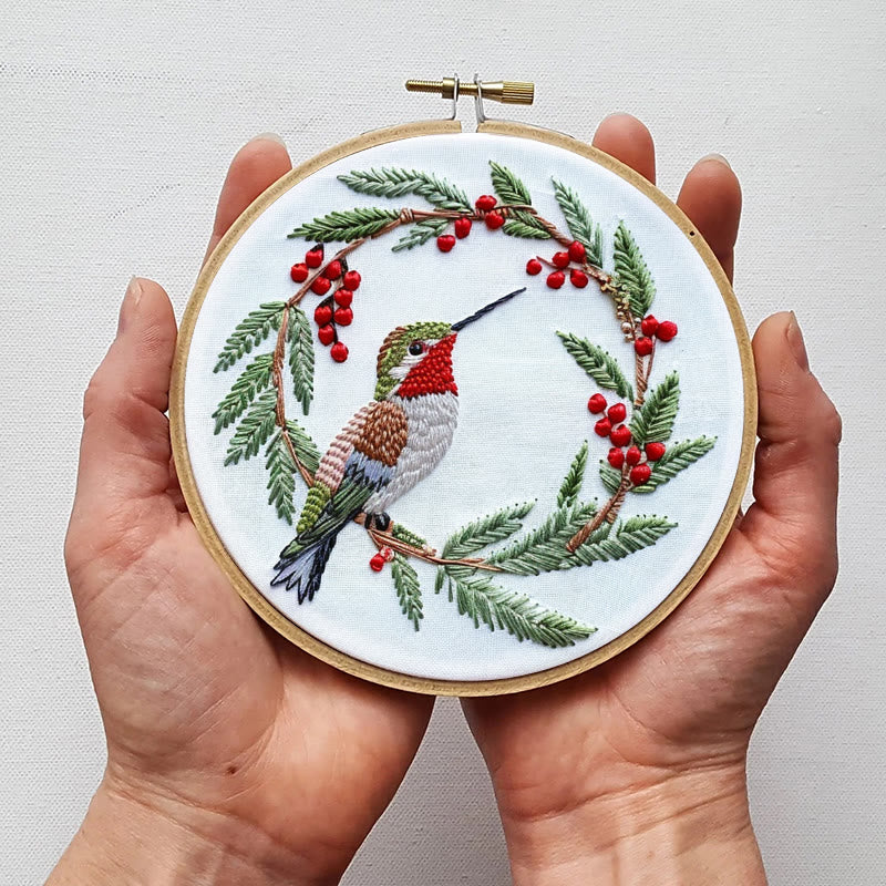Rubbyoo Embroidery Kit- Christmas Hummingbird - image 2