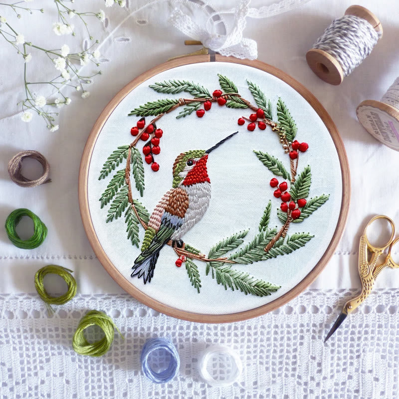 Rubbyoo Embroidery Kit- Christmas Hummingbird - image 5
