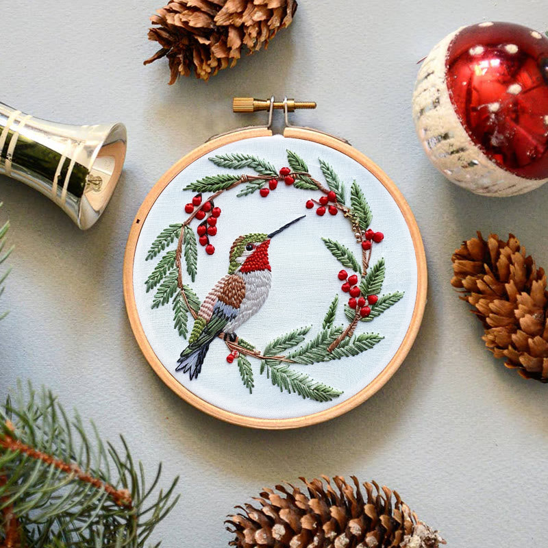 Rubbyoo Embroidery Kit- Christmas Hummingbird - image 3