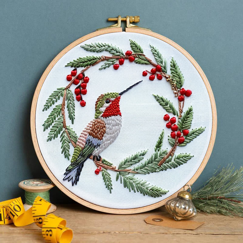 Rubbyoo Embroidery Kit- Christmas Hummingbird - image 4