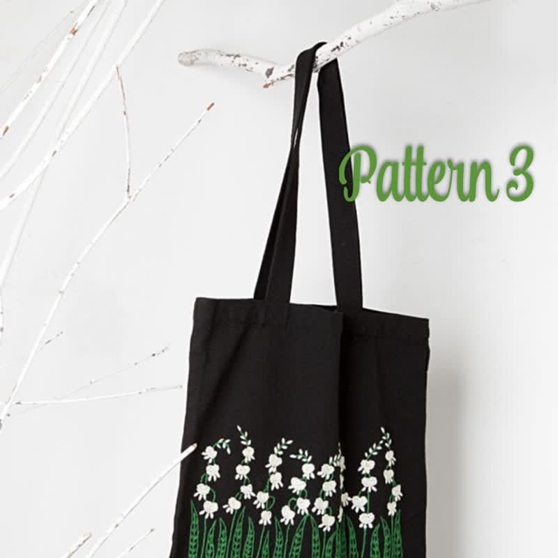 Hand Embroidered Daisy Linen Bag - DIY Embroidered Kit - Pattern 3 - image 3