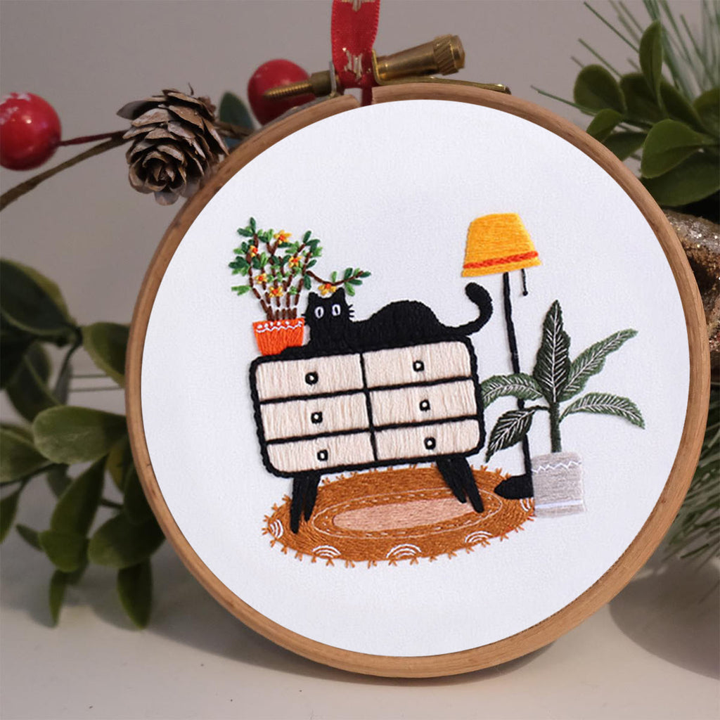 Rubbyoo Embroidery Kit-  Cat On Cupboard - image 1