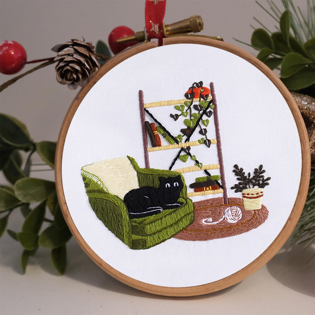 Rubbyoo Embroidery Kit- Cat On Sofa - image 1