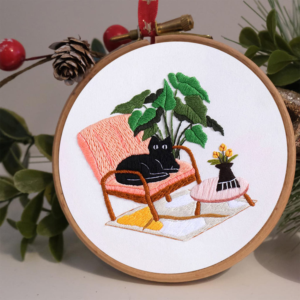 Rubbyoo Embroidery Kit-  Cat On Chair - image 1