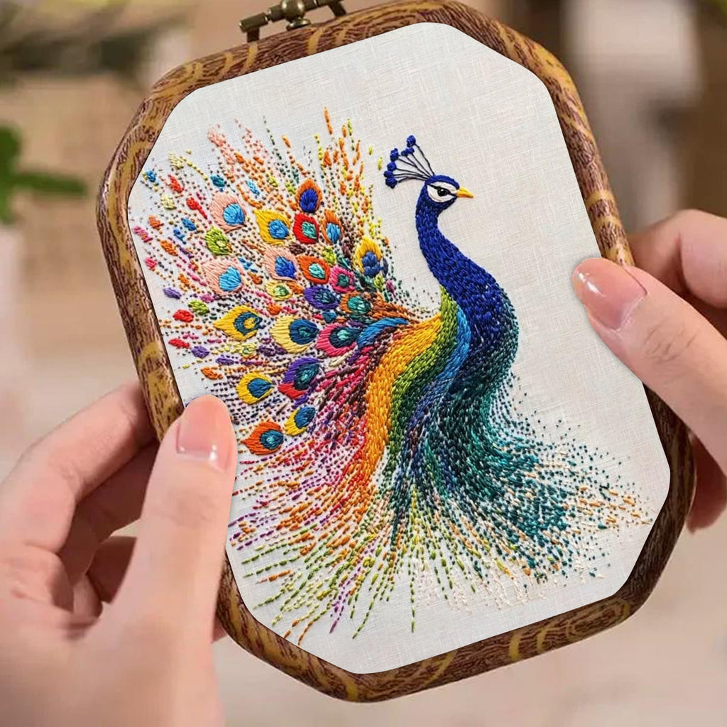 Rubbyoo Embroidery Kit-  Colorful Tail Peacock - image 3