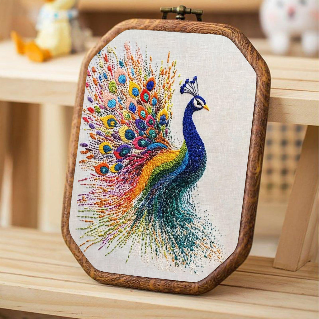Rubbyoo Embroidery Kit-  Colorful Tail Peacock - image 4