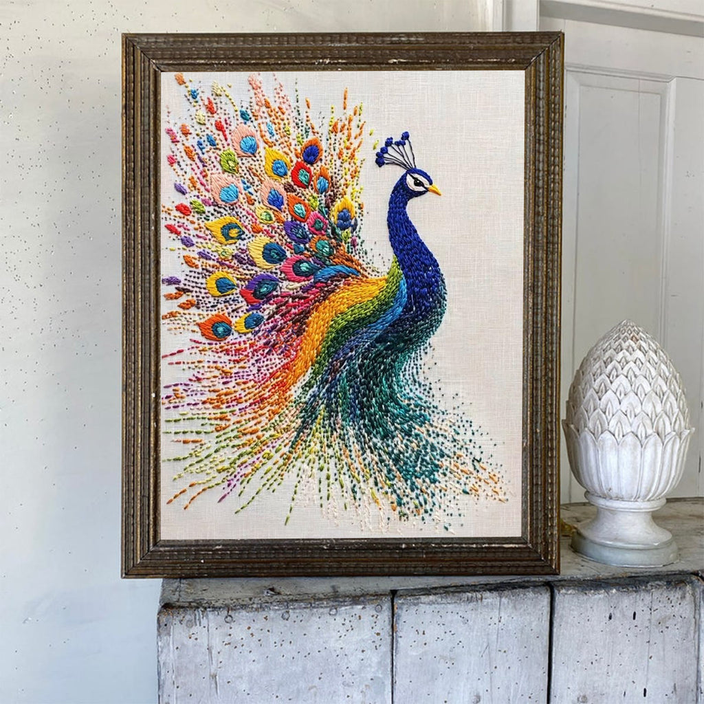 Rubbyoo Embroidery Kit-  Colorful Tail Peacock - image 6