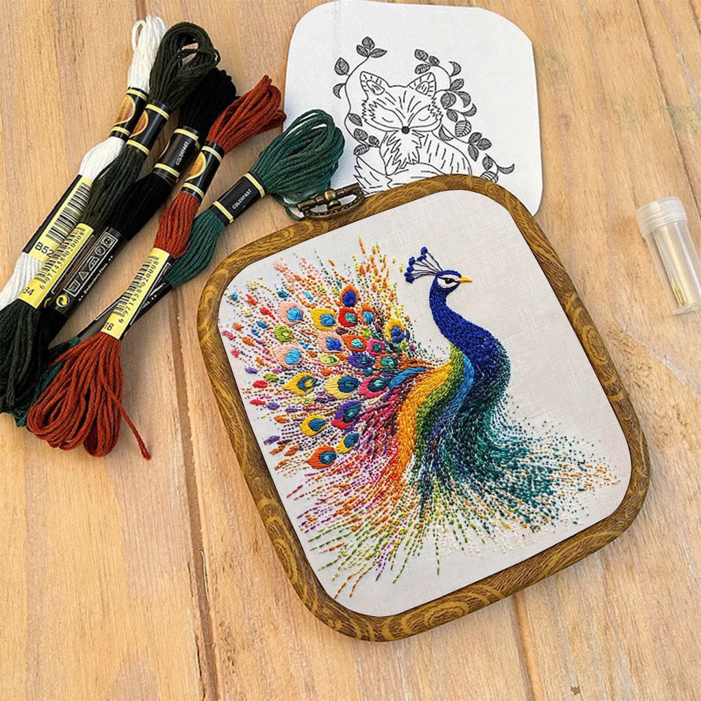 Rubbyoo Embroidery Kit-  Colorful Tail Peacock - image 9