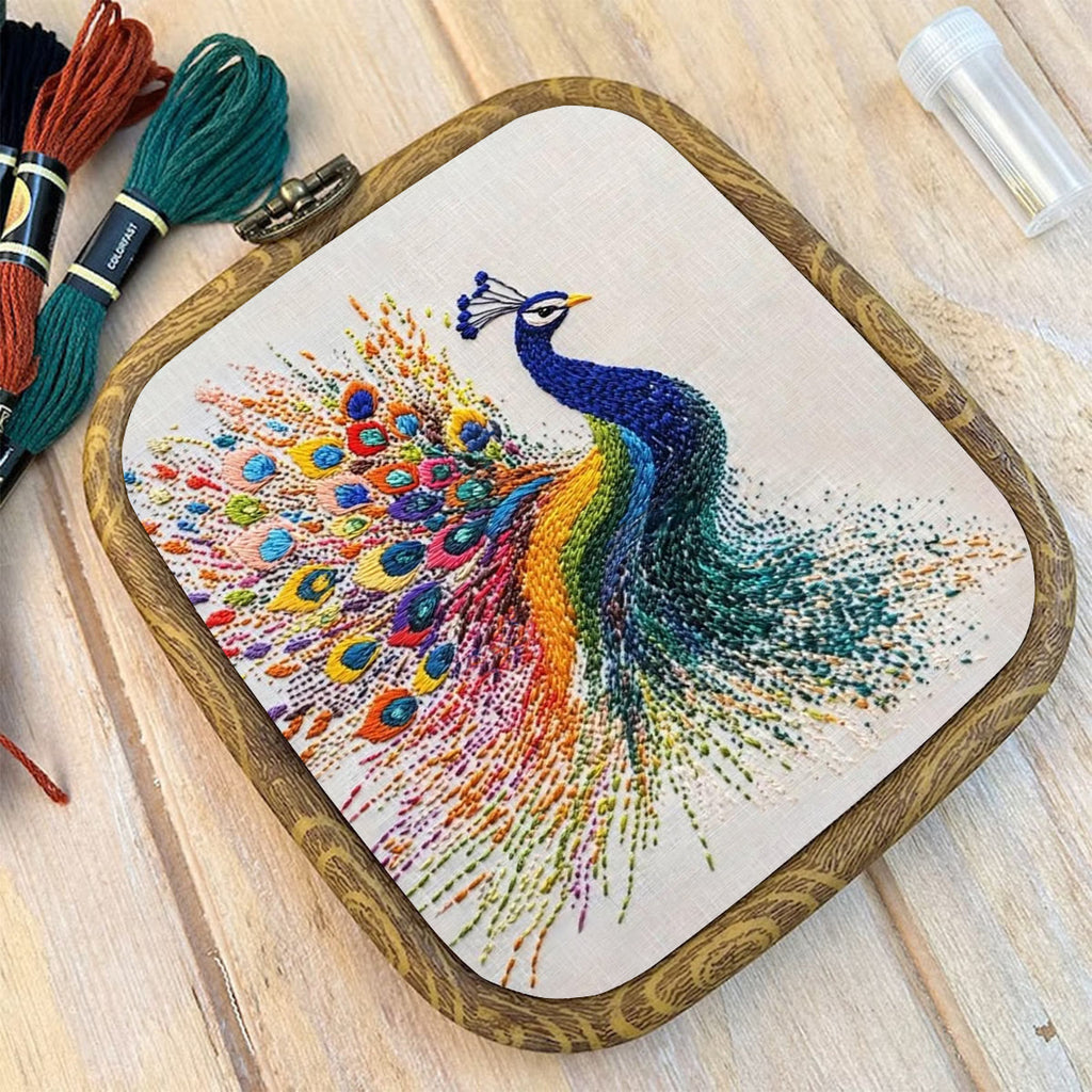 Rubbyoo Embroidery Kit-  Colorful Tail Peacock - image 8