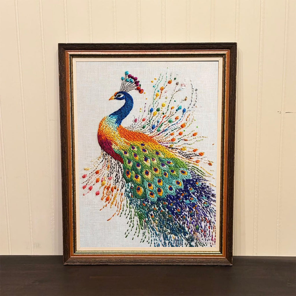 Rubbyoo Embroidery Kit-  Colorful Peacock - image 1