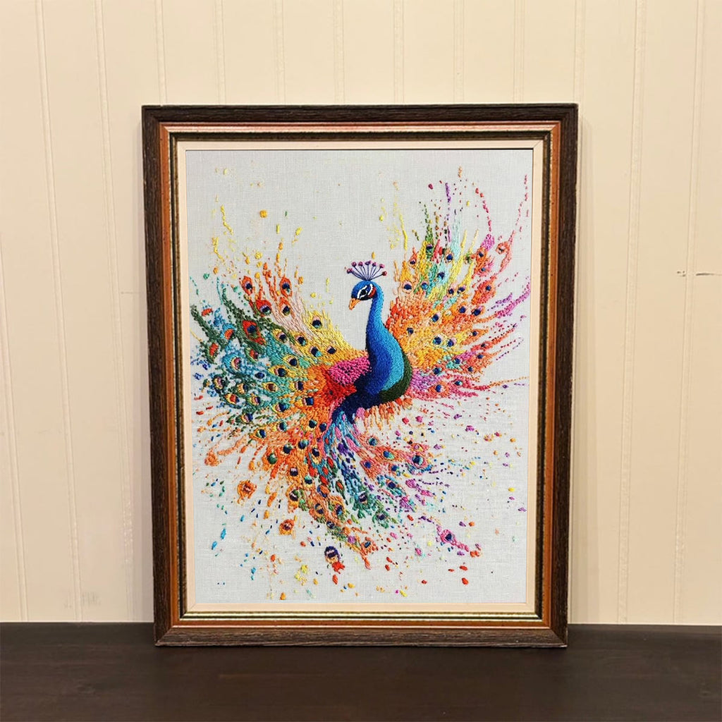 Rubbyoo Embroidery Kit-  Colorful Wings Peacock - image 2