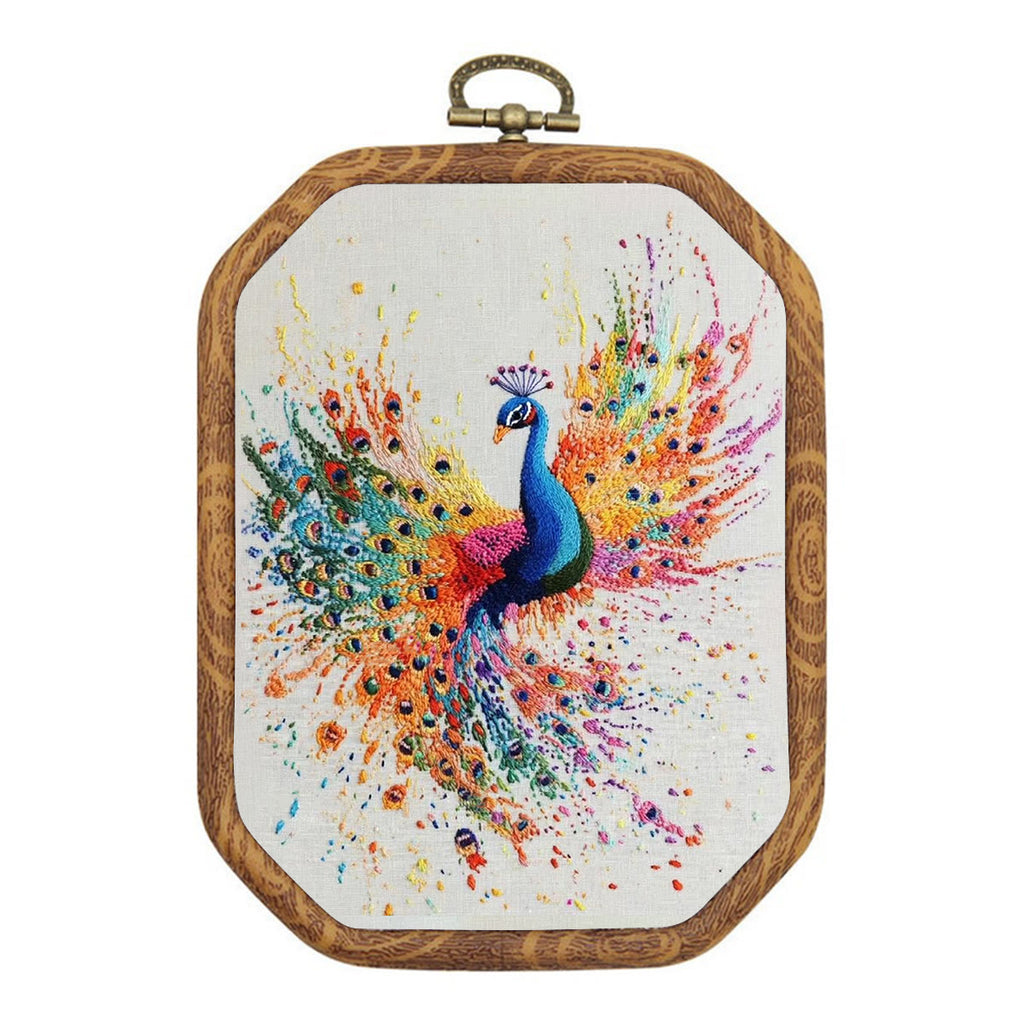 Rubbyoo Embroidery Kit-  Colorful Wings Peacock - image 0
